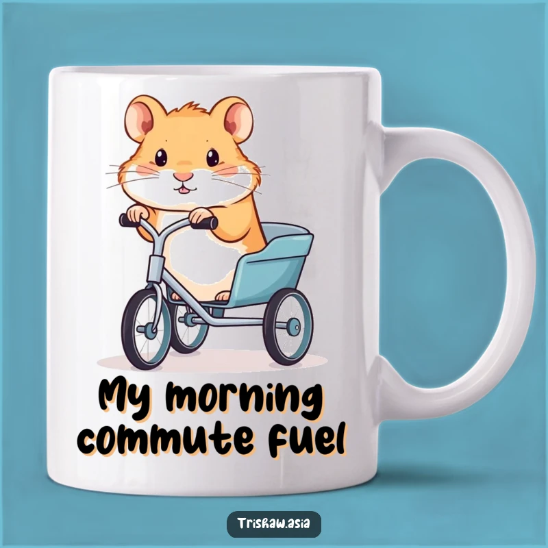 Funny Hamster Trishaw Pilot Mug: A Hilarious Gift for Cyclists and Pet Lovers