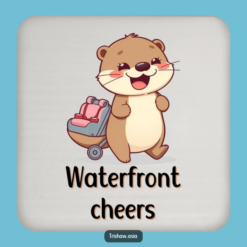 Funny Otter Passenger Seat Coasters - Set of Eager Otters, Protect Surfaces