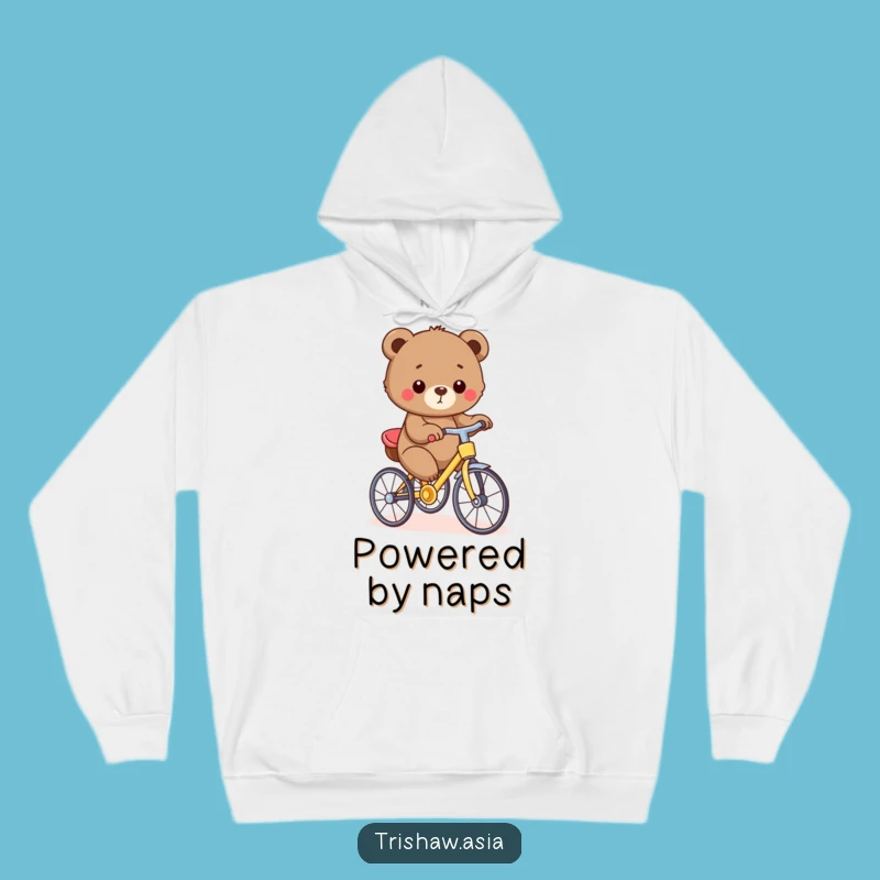 Funny Bear Cub Trishaw Hoodie - Cozy Rider, Warm & Whimsical Gift