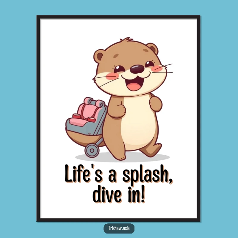 Free Printable Wall Art: Cheerful Otter's Push for Playful & Lively Home Decor