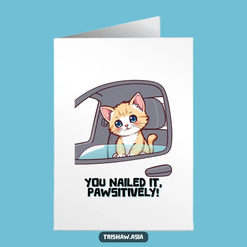 Free Printable Congratulations Card: Kitten's Curious Ride to Success!