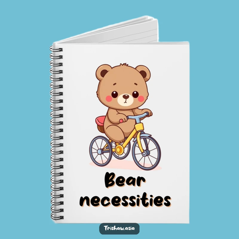 Funny Bear Cub Trishaw Notebook - Lined Cub Journal, Creative Gift