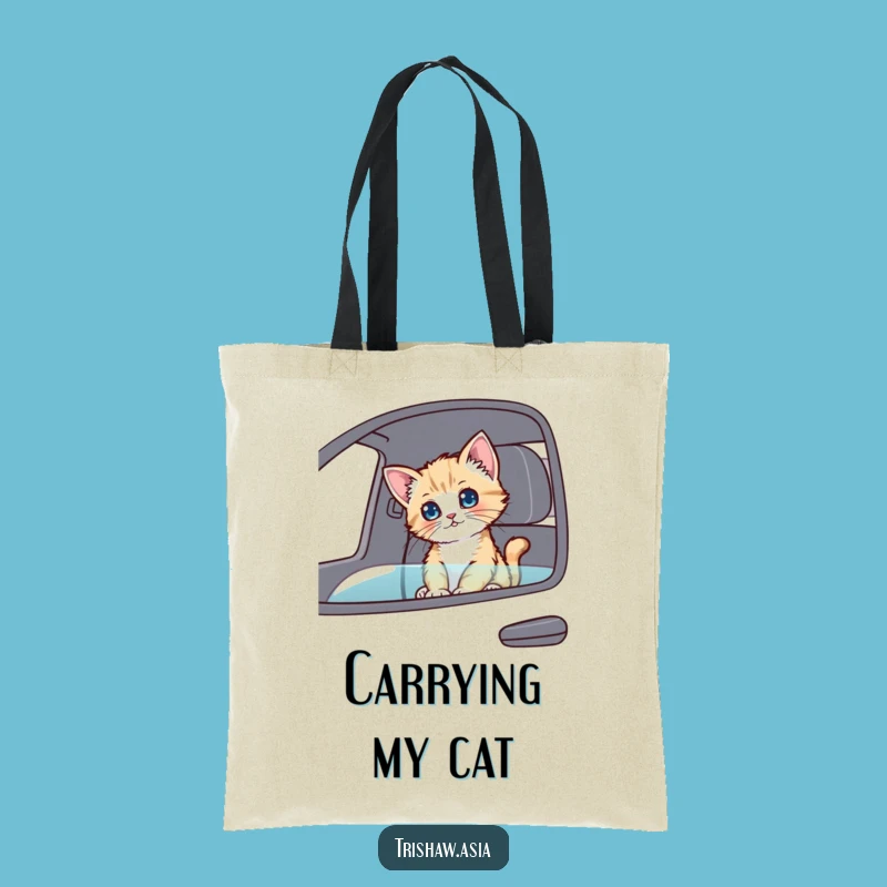 Funny Curious Kitten Passenger Tote Bag - Durable Rider, Stylish Carryall